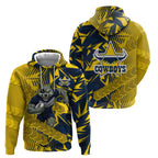 North Queensland Cowboys Rugby Hoodie Fierce Mascot Geometric Tribal Art