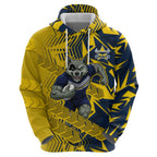 North Queensland Cowboys Rugby Hoodie Fierce Mascot Geometric Tribal Art