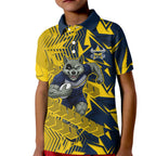 North Queensland Cowboys Rugby Kid Polo Shirt Fierce Mascot Geometric Tribal Art