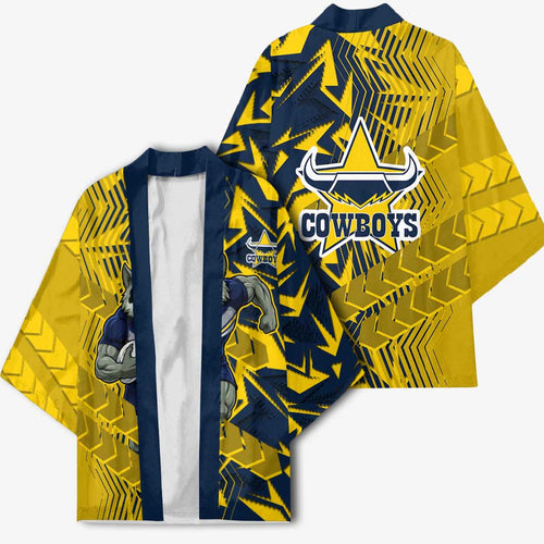 North Queensland Cowboys Rugby Kimono Fierce Mascot Geometric Tribal Art