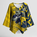 North Queensland Cowboys Rugby Kimono Sleeve Blouse Fierce Mascot Geometric Tribal Art