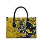 North Queensland Cowboys Rugby Leather Bag Fierce Mascot Geometric Tribal Art
