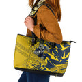 North Queensland Cowboys Rugby Leather Tote Bag Fierce Mascot Geometric Tribal Art