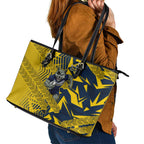 North Queensland Cowboys Rugby Leather Tote Bag Fierce Mascot Geometric Tribal Art