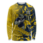 North Queensland Cowboys Rugby Long Sleeve Shirt Fierce Mascot Geometric Tribal Art