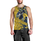 North Queensland Cowboys Rugby Men Tank Top Fierce Mascot Geometric Tribal Art