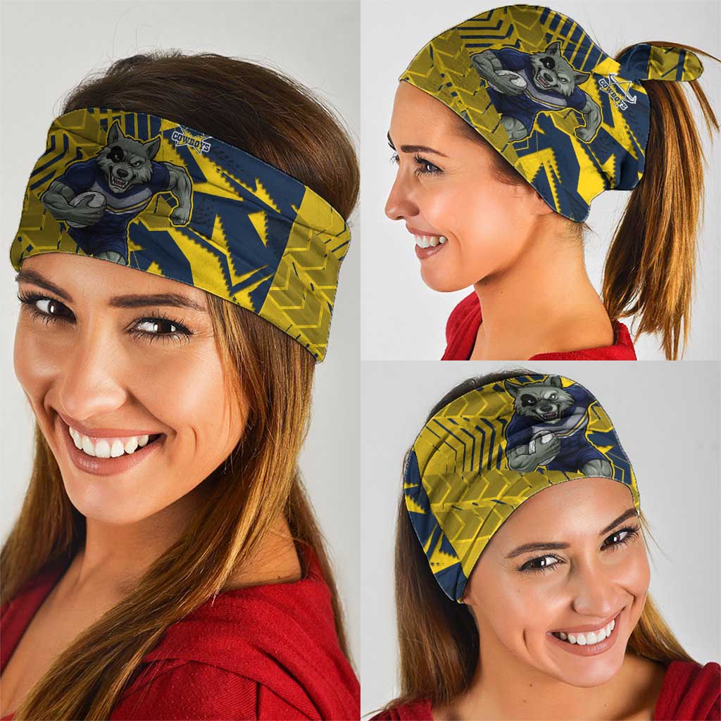 North Queensland Cowboys Rugby Neck Gaiter Fierce Mascot Geometric Tribal Art