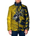 North Queensland Cowboys Rugby Padded Jacket Fierce Mascot Geometric Tribal Art
