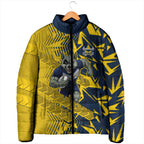 North Queensland Cowboys Rugby Padded Jacket Fierce Mascot Geometric Tribal Art