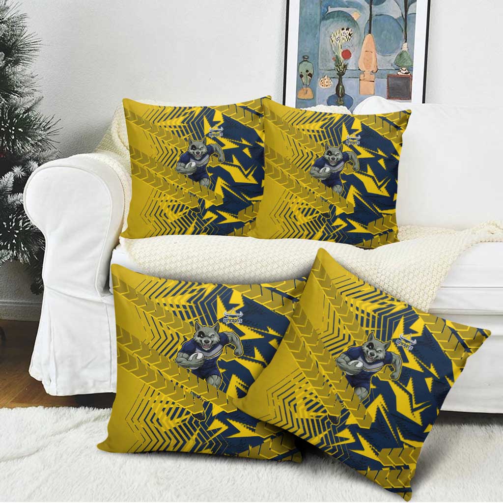 North Queensland Cowboys Rugby Pillow Cover Fierce Mascot Geometric Tribal Art