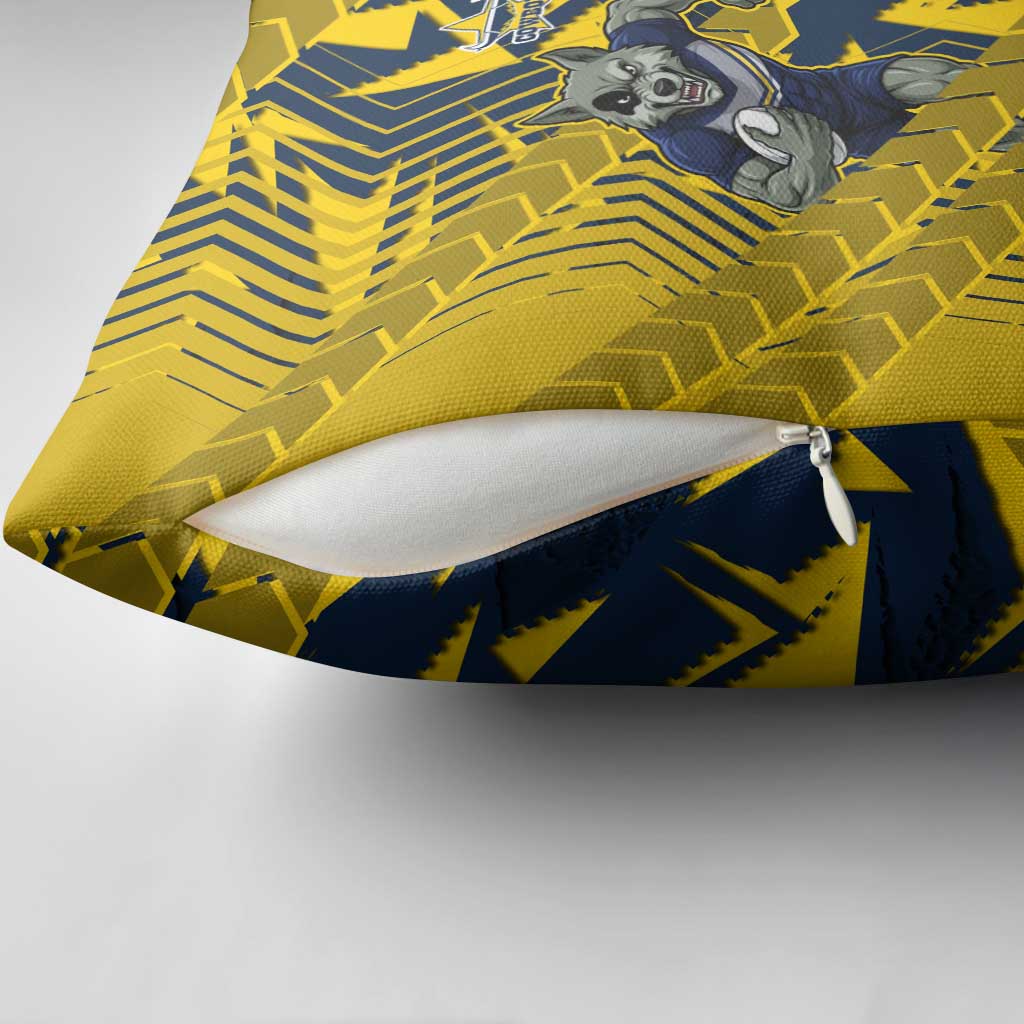 North Queensland Cowboys Rugby Pillow Cover Fierce Mascot Geometric Tribal Art