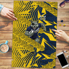 North Queensland Cowboys Rugby Puzzle Fierce Mascot Geometric Tribal Art