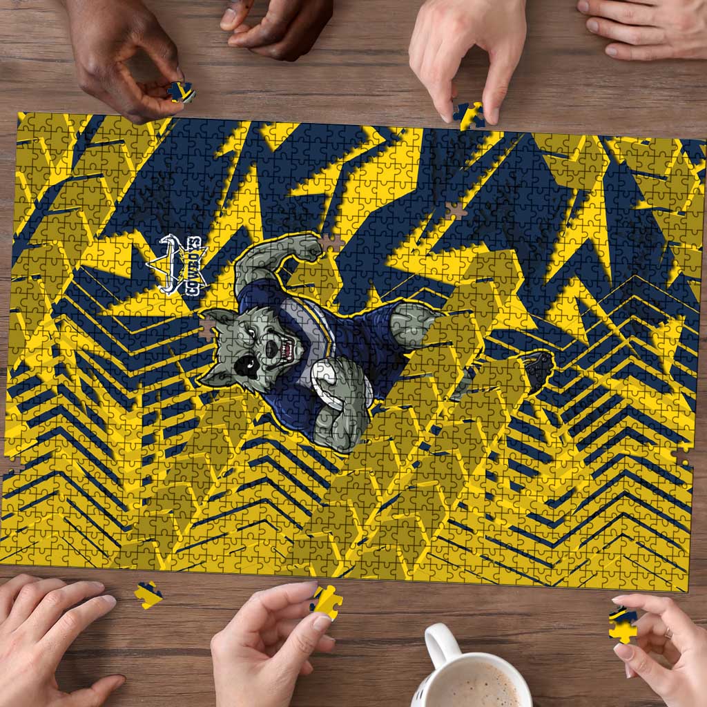 North Queensland Cowboys Rugby Puzzle Fierce Mascot Geometric Tribal Art
