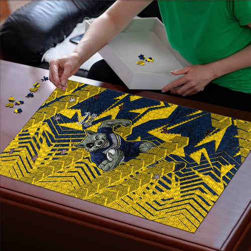 North Queensland Cowboys Rugby Puzzle Fierce Mascot Geometric Tribal Art