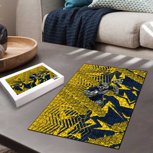 North Queensland Cowboys Rugby Puzzle Fierce Mascot Geometric Tribal Art