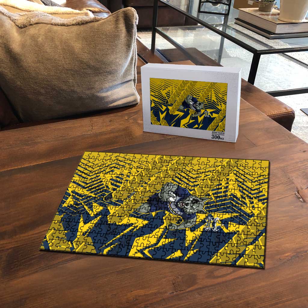 North Queensland Cowboys Rugby Puzzle Fierce Mascot Geometric Tribal Art