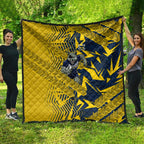 North Queensland Cowboys Rugby Quilt Fierce Mascot Geometric Tribal Art