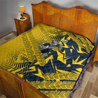 North Queensland Cowboys Rugby Quilt Fierce Mascot Geometric Tribal Art