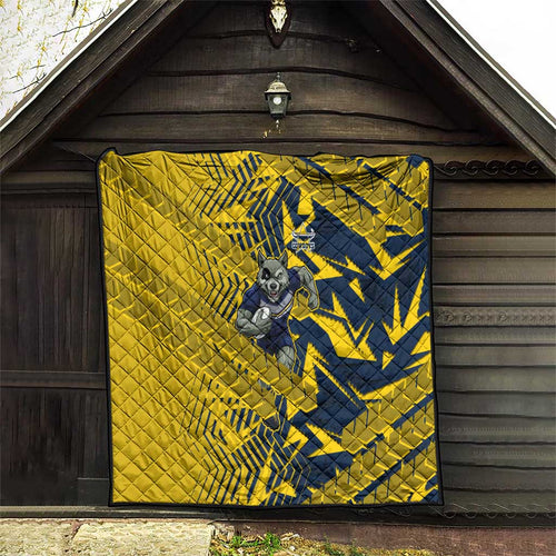 North Queensland Cowboys Rugby Quilt Fierce Mascot Geometric Tribal Art