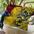 North Queensland Cowboys Rugby Quilt Fierce Mascot Geometric Tribal Art
