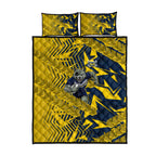 North Queensland Cowboys Rugby Quilt Bed Set Fierce Mascot Geometric Tribal Art