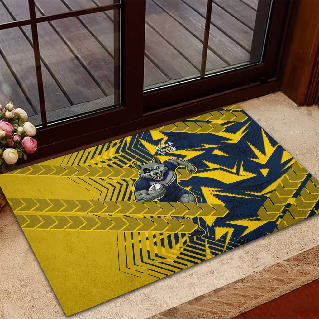 North Queensland Cowboys Rugby Rubber Doormat Fierce Mascot Geometric Tribal Art