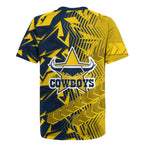 North Queensland Cowboys Rugby Rugby Jersey Fierce Mascot Geometric Tribal Art