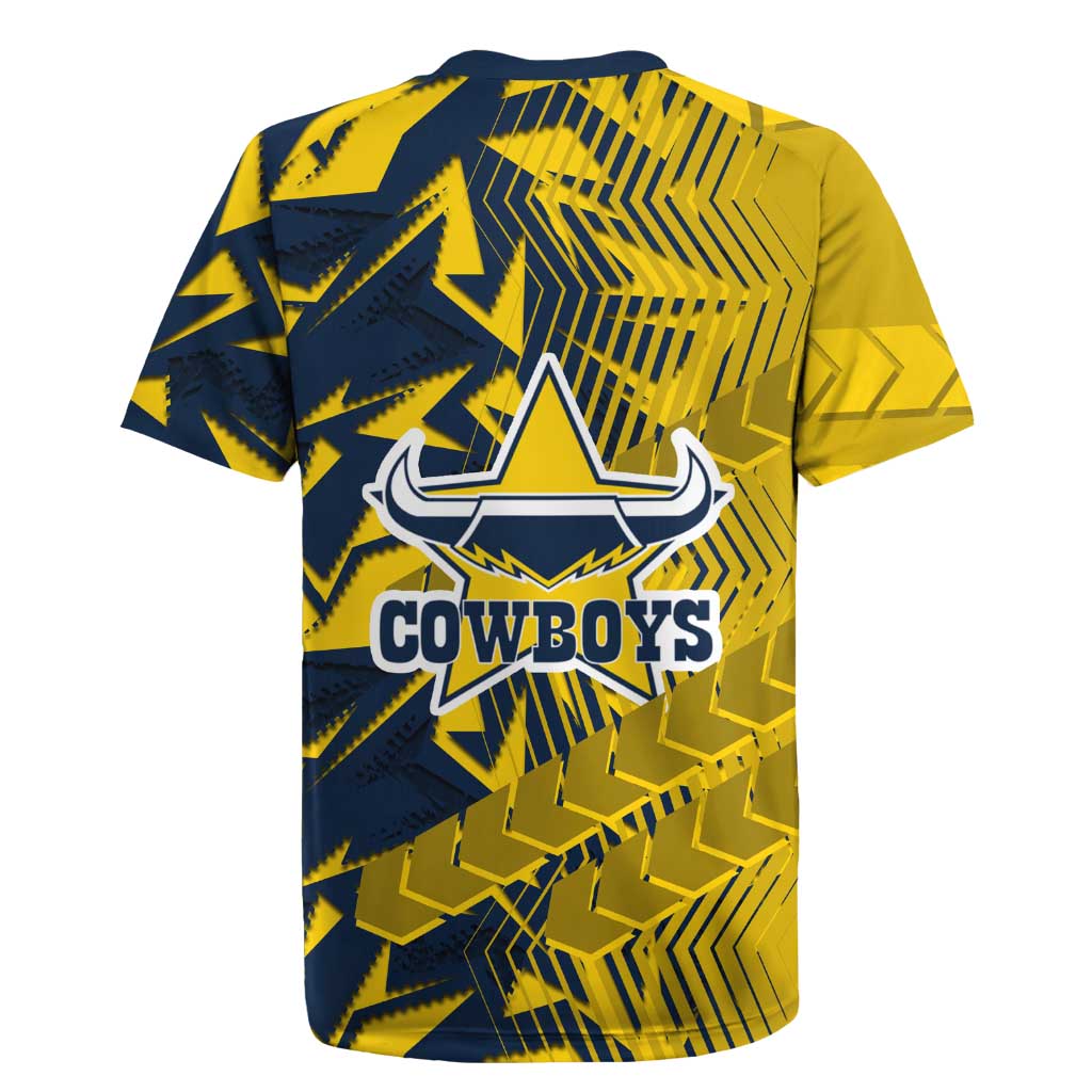 North Queensland Cowboys Rugby Rugby Jersey Fierce Mascot Geometric Tribal Art