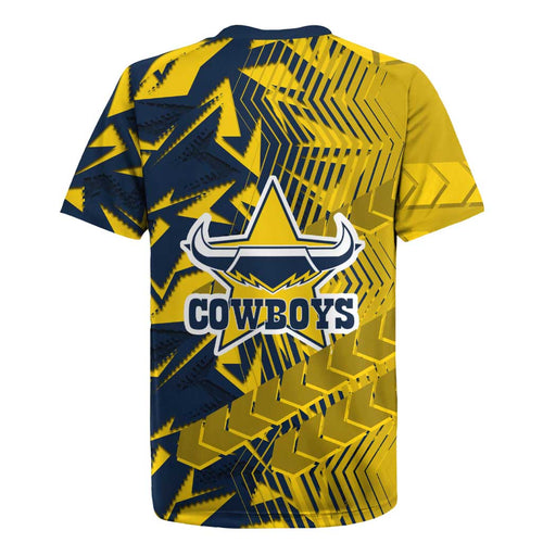 North Queensland Cowboys Rugby Rugby Jersey Fierce Mascot Geometric Tribal Art