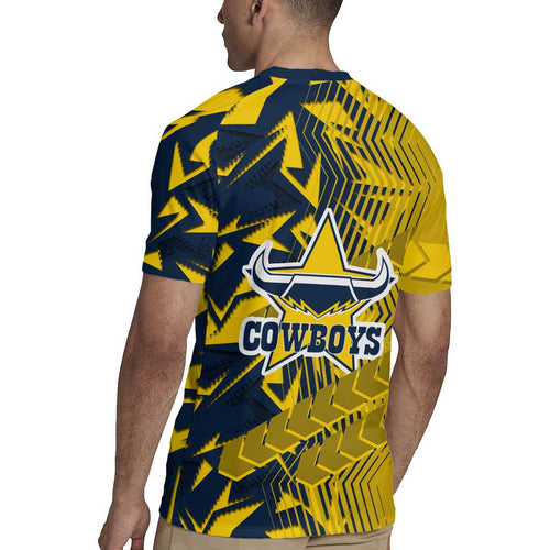 North Queensland Cowboys Rugby Rugby Jersey Fierce Mascot Geometric Tribal Art