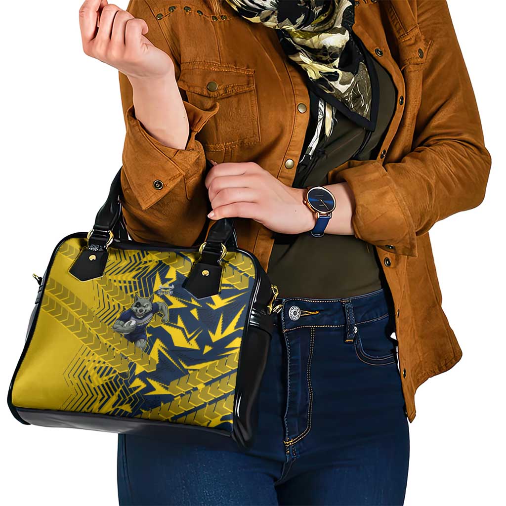 North Queensland Cowboys Rugby Shoulder Handbag Fierce Mascot Geometric Tribal Art