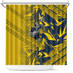 North Queensland Cowboys Rugby Shower Curtain Fierce Mascot Geometric Tribal Art
