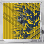 North Queensland Cowboys Rugby Shower Curtain Fierce Mascot Geometric Tribal Art