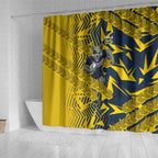North Queensland Cowboys Rugby Shower Curtain Fierce Mascot Geometric Tribal Art