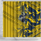 North Queensland Cowboys Rugby Shower Curtain Fierce Mascot Geometric Tribal Art