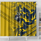 North Queensland Cowboys Rugby Shower Curtain Fierce Mascot Geometric Tribal Art