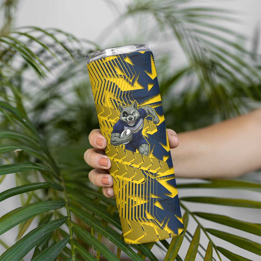 North Queensland Cowboys Rugby Skinny Tumbler Fierce Mascot Geometric Tribal Art