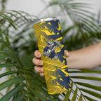 North Queensland Cowboys Rugby Skinny Tumbler Fierce Mascot Geometric Tribal Art