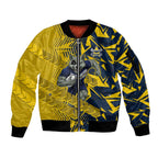 North Queensland Cowboys Rugby Sleeve Zip Bomber Jacket Fierce Mascot Geometric Tribal Art