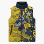 North Queensland Cowboys Rugby Sleeveless Puffer Jacket Fierce Mascot Geometric Tribal Art