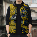 North Queensland Cowboys Rugby Sleeveless Puffer Jacket Fierce Mascot Geometric Tribal Art