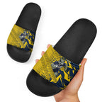 North Queensland Cowboys Rugby Slide Sandals Fierce Mascot Geometric Tribal Art