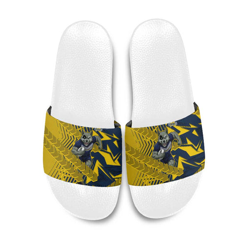 North Queensland Cowboys Rugby Slide Sandals Fierce Mascot Geometric Tribal Art