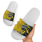 North Queensland Cowboys Rugby Slide Sandals Fierce Mascot Geometric Tribal Art