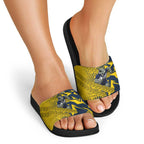 North Queensland Cowboys Rugby Slide Sandals Fierce Mascot Geometric Tribal Art