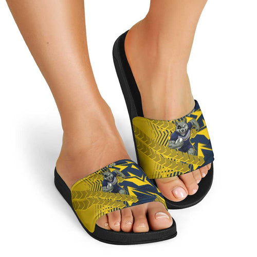 North Queensland Cowboys Rugby Slide Sandals Fierce Mascot Geometric Tribal Art