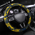 North Queensland Cowboys Rugby Steering Wheel Cover Fierce Mascot Geometric Tribal Art