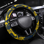 North Queensland Cowboys Rugby Steering Wheel Cover Fierce Mascot Geometric Tribal Art