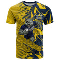 North Queensland Cowboys Rugby T Shirt Fierce Mascot Geometric Tribal Art