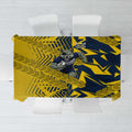 North Queensland Cowboys Rugby Tablecloth Fierce Mascot Geometric Tribal Art